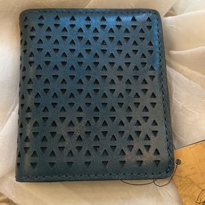 New Patricia Nash blue coral Luzzi leather wallet